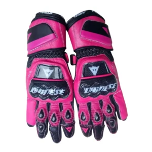 Pink Leather Women Motorcycle Gloves