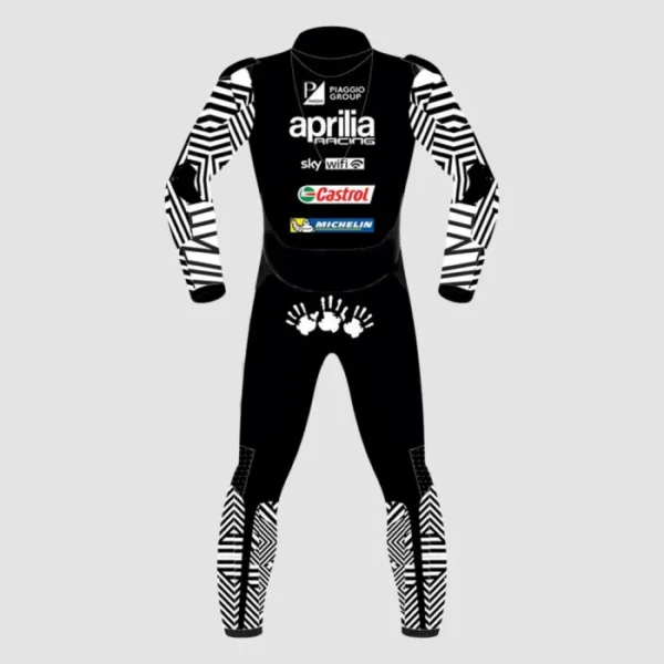 Aleix Espargaro Black Bike Motorcycle Aprilia Suit 2023 - Image 2