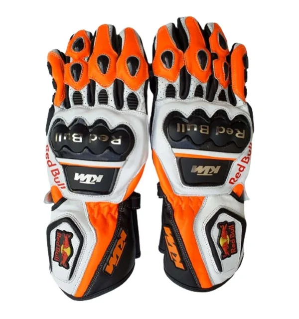 Men’s KTM Racing Motorcycle Leather Gloves - Image 2