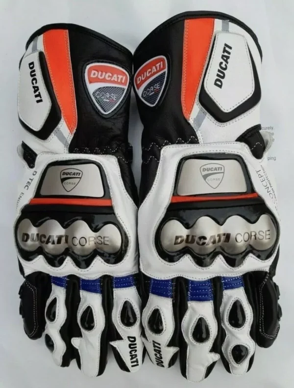 Ducati Motorbike Racing Leather Biker Gloves