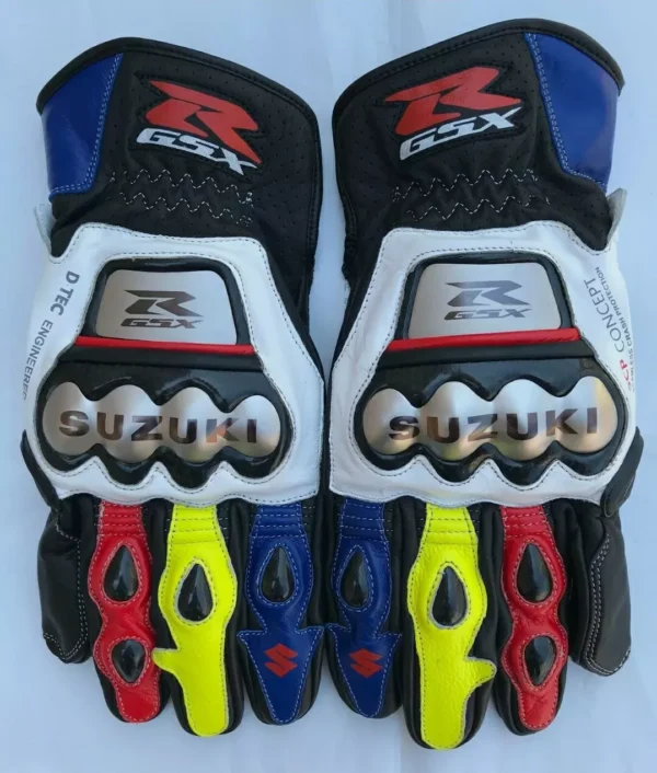 Suzuki Motorbike Leather Motogp Riding Gloves