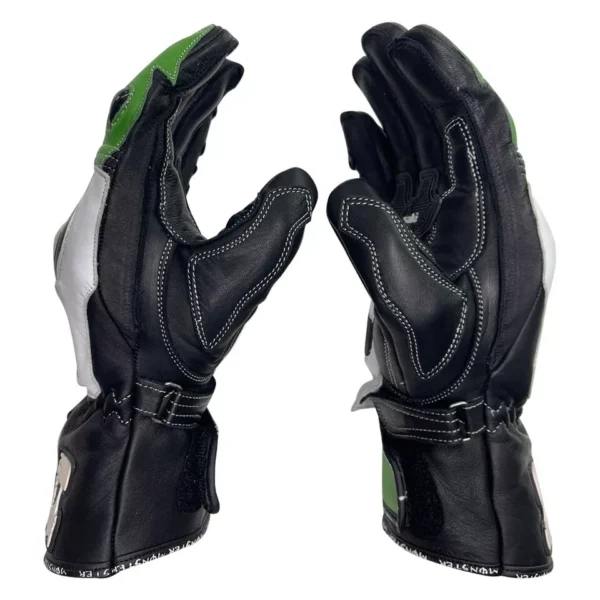 Kawasaki Ninja Motorbike Racing Leather Gloves 2024 - Image 3