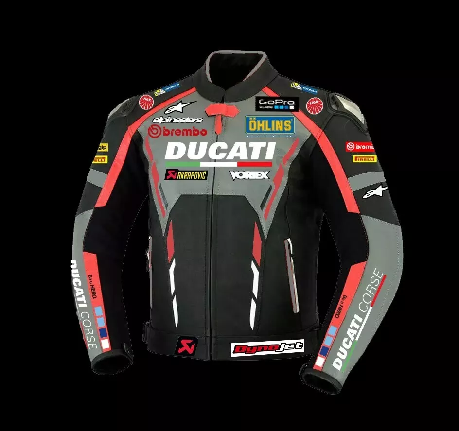 DUCATI Racing Motorcycle Biker Leather Jacket