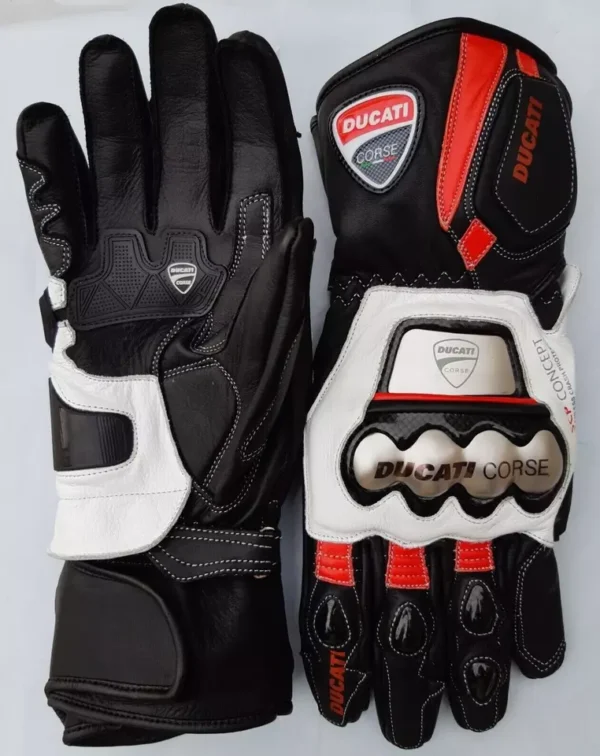 Ducati Motorbike Racing Leather Gloves